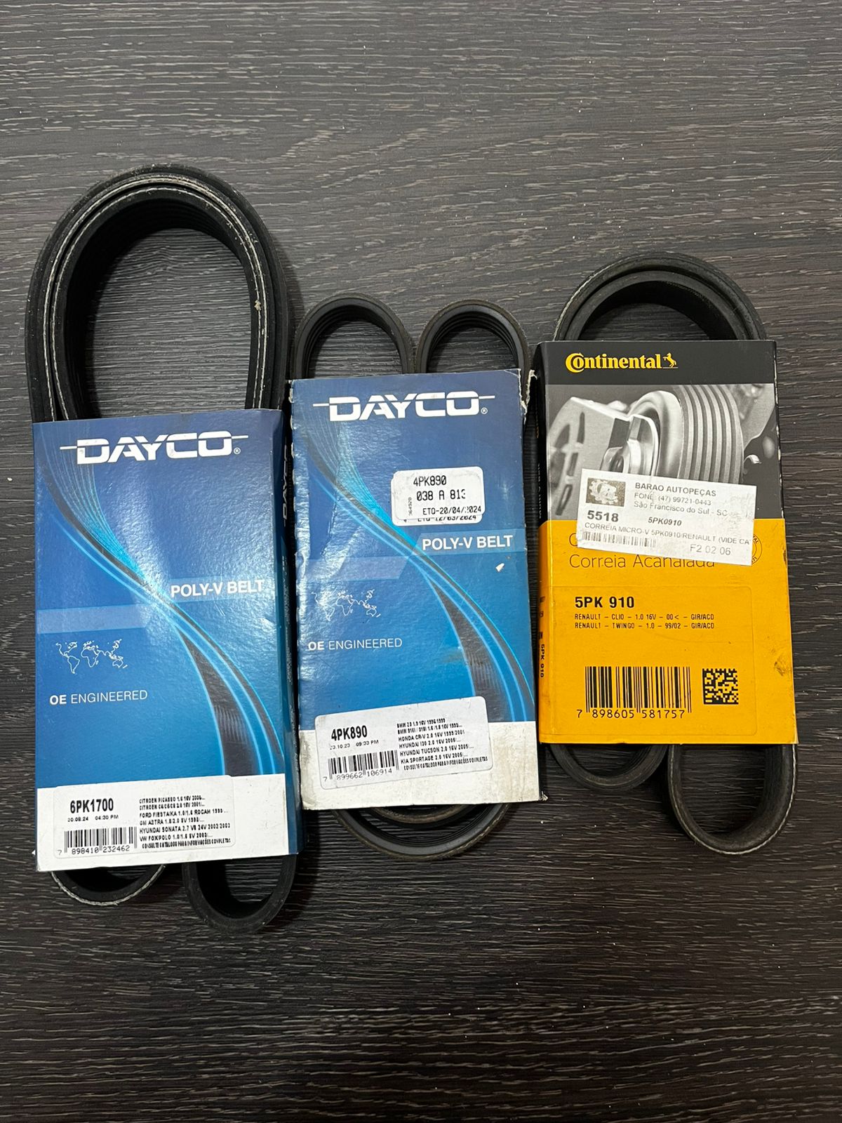 Correias DAYCO e Continental